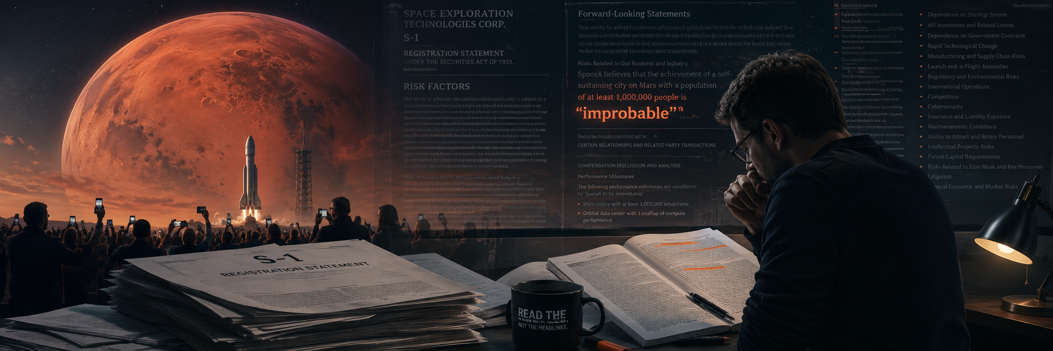 "Improbable": Was SpaceX im eigenen Börsenprospekt wirklich über den Mars schreibt